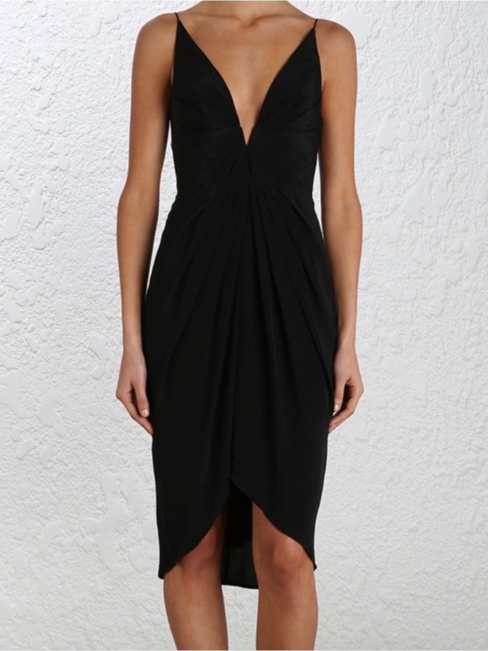 Zimmermann Black Silk V Tuck Mini Dress Size 0